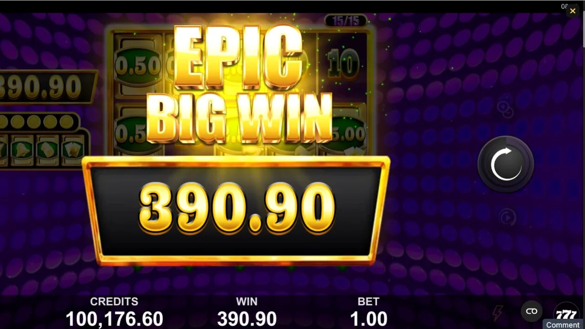 Tampilan visual mewah dari slot Cash Spree Gold dengan simbol emas dan latar belakang kasino.